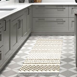 Dekoreko Kaymaz Taban Djt Mutfak Halısı Star Pamuk Saçaklı İskandinav F5086