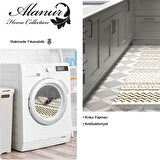 Dekoreko Kaymaz Taban Djt Mutfak Halısı Star Pamuk Saçaklı İskandinav F5086