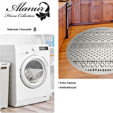 Dekoreko Kaymaz Taban Djt Mutfak Halısı Trend Saçaklı Yuvarlak İskandinav F5086