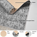 Dekoreko Kaymaz Taban Djt Mutfak Halısı Yıldız Deri Saçaklı Modern 1918