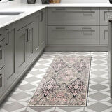 Dekoreko Kaymaz Taban Djt Mutfak Halısı Yıldız Deri Modern 659M