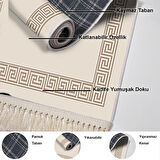 Dekoreko Kaymaz Taban Djt Salon Halısı Star Pamuk Saçaklı Modern Kt493