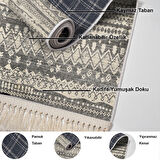 Dekoreko Kaymaz Taban Djt Salon Halısı Star Pamuk Saçaklı İskandinav F5080