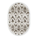 Dekoreko Kaymaz Taban Djt Banyo Halısı Yıldız Deri Saçaklı Oval İskandinav F5136