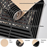 Dekoreko Kaymaz Taban Djt Salon Halısı Yıldız Deri Modern M5132