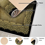 Dekoreko Kaymaz Taban Djt Salon Halısı Yıldız Deri Saçaklı Modern 1674