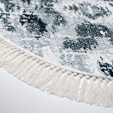 Dekoreko Kaymaz Taban Djt Mutfak Halısı Star Pamuk Saçaklı Oval İskandinav F5136