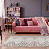 Dekoreko Kaymaz Taban Djt Salon Halısı Yıldız Deri Saçaklı İskandinav F5085