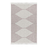 Dekoreko Kaymaz Taban Djt Salon Halısı Yıldız Deri Saçaklı İskandinav F5085