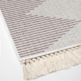 Dekoreko Kaymaz Taban Djt Salon Halısı Yıldız Deri Saçaklı İskandinav F5085