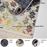 Dekoreko Kaymaz Taban Djt Salon Halısı Star Pamuk Saçaklı Modern 763