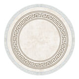 Dekoreko Kaymaz Taban Djt Mutfak Halısı Trend Saçaklı Yuvarlak Modern 626M