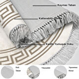 Dekoreko Kaymaz Taban Djt Mutfak Halısı Trend Saçaklı Yuvarlak Modern 626M