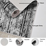 Dekoreko Kaymaz Taban Djt Salon Halısı Trend Saçaklı Modern Mu147