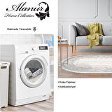 Dekoreko Kaymaz Taban Djt Salon Halısı Star Pamuk Saçaklı Oval Modern M5076