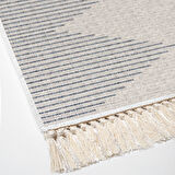 Dekoreko Kaymaz Taban Djt Mutfak Halısı Yıldız Deri Saçaklı İskandinav F5085