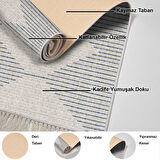 Dekoreko Kaymaz Taban Djt Mutfak Halısı Yıldız Deri Saçaklı İskandinav F5085