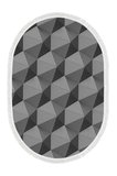 Kaymaz Dijital Mutfak & Salon Halı Trend Saçaklı Oval Geometrik E5010