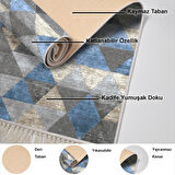 Dekoreko Kaymaz Taban Djt Salon Halısı Yıldız Deri Saçaklı İskandinav 661M