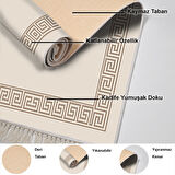 Dekoreko Kaymaz Taban Djt Mutfak Halısı Yıldız Deri Saçaklı Modern Kt493