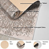 Dekoreko Kaymaz Taban Djt Mutfak Halısı Yıldız Deri Saçaklı Modern 1488