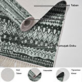 Dekoreko Kaymaz Taban Djt Mutfak Halısı Trend Saçaklı İskandinav F5080