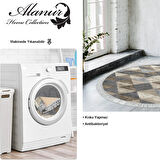 Dekoreko Kaymaz Taban Djt Salon Halısı Yıldız Deri Saçaklı Yuvarlak İskandinav 661M