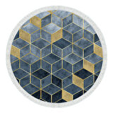 Dekoreko Kaymaz Taban Djt Salon Halısı Yıldız Deri Saçaklı Yuvarlak İskandinav 2146M