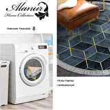 Dekoreko Kaymaz Taban Djt Salon Halısı Yıldız Deri Saçaklı Yuvarlak İskandinav 2146M