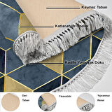 Dekoreko Kaymaz Taban Djt Salon Halısı Yıldız Deri Saçaklı Yuvarlak İskandinav 2146M