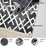 Dekoreko Kaymaz Taban Djt Salon Halısı Star Pamuk Saçaklı İskandinav S5039