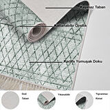 Dekoreko Kaymaz Taban Djt Salon Halısı Trend Saçaklı İskandinav F5079