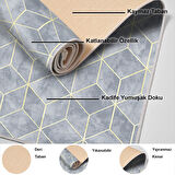 Dekoreko Kaymaz Taban Djt Mutfak Halısı Yıldız Deri Modern 627M