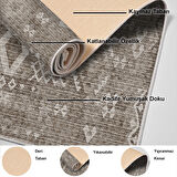 Dekoreko Kaymaz Taban Djt Mutfak Halısı Yıldız Deri İskandinav F5137