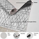 Dekoreko Kaymaz Taban Djt Banyo Halısı Trend Saçaklı İskandinav F5079