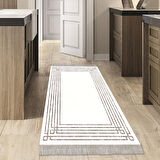 Dekoreko Kaymaz Taban Djt Mutfak Halısı Trend Saçaklı Modern M5142