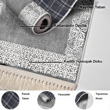 Dekoreko Kaymaz Taban Djt Mutfak Halısı Star Pamuk Saçaklı Modern 1460