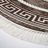 Dekoreko Kaymaz Taban Djt Banyo Halısı Yıldız Deri Saçaklı Oval Modern 651M