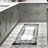 Dekoreko Kaymaz Taban Djt Mutfak Halısı Yıldız Deri Saçaklı Modern M5132
