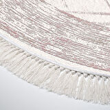 Dekoreko Kaymaz Taban Djt Mutfak Halısı Yıldız Deri Saçaklı Oval Modern M5076