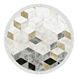 Dekoreko Kaymaz Taban Djt Salon Halısı Trend Saçaklı Yuvarlak İskandinav 2146M