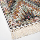 Dekoreko Kaymaz Taban Djt Mutfak Halısı Yıldız Deri Saçaklı İskandinav F5003