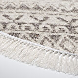 Dekoreko Kaymaz Taban Djt Mutfak Halısı Trend Saçaklı Yuvarlak İskandinav F5078