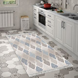 Dekoreko Kaymaz Taban Djt Mutfak Halısı Yıldız Deri Saçaklı Modern 674M