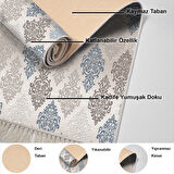 Dekoreko Kaymaz Taban Djt Mutfak Halısı Yıldız Deri Saçaklı Modern 674M