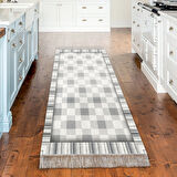 Dekoreko Kaymaz Taban Djt Mutfak Halısı Yıldız Deri Saçaklı Modern 1913