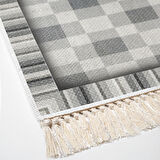 Dekoreko Kaymaz Taban Djt Mutfak Halısı Yıldız Deri Saçaklı Modern 1913