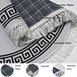 Dekoreko Kaymaz Taban Djt Mutfak Halısı Star Pamuk Saçaklı Yuvarlak Modern 656M