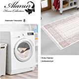 Dekoreko Kaymaz Taban Djt Mutfak Halısı Yıldız Deri Saçaklı Modern M5076