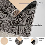 Dekoreko Kaymaz Taban Djt Salon Halısı Yıldız Deri Saçaklı Modern Mu145